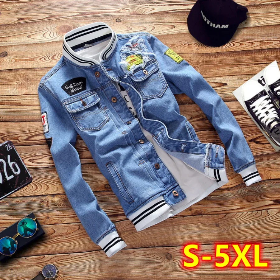 Mens Fashion Denim Jacket - Mới 2022 Nam Áo Khoác Denim