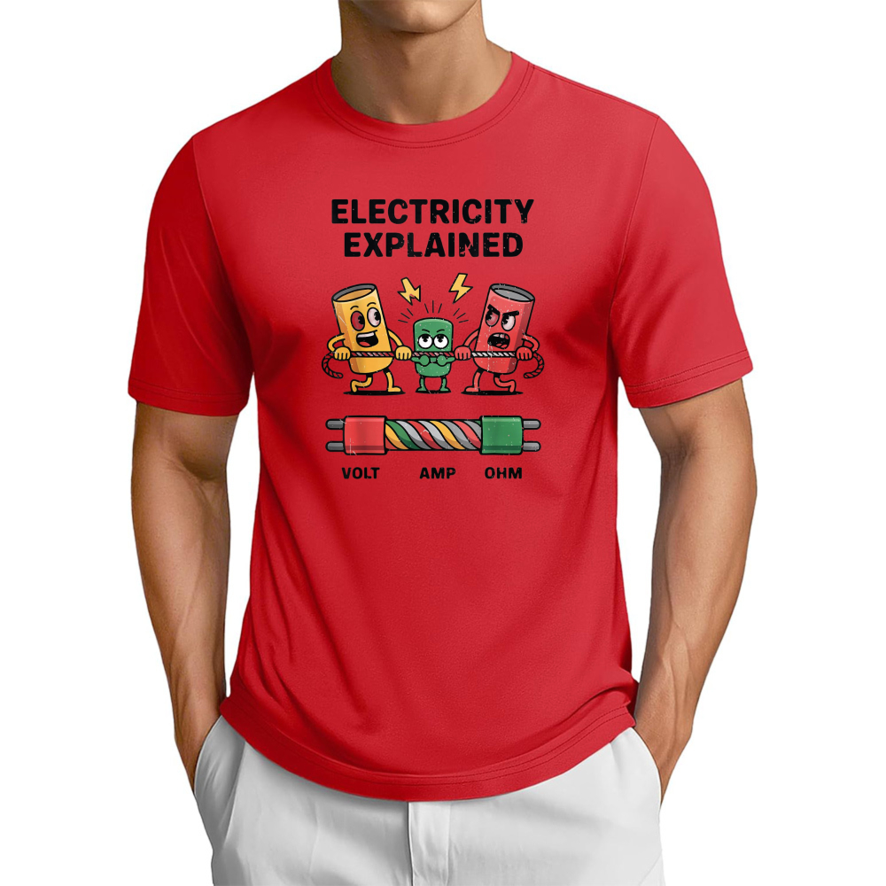 Men'S Fashion Explained - Funny Electricity Explained Pun Physics Science
