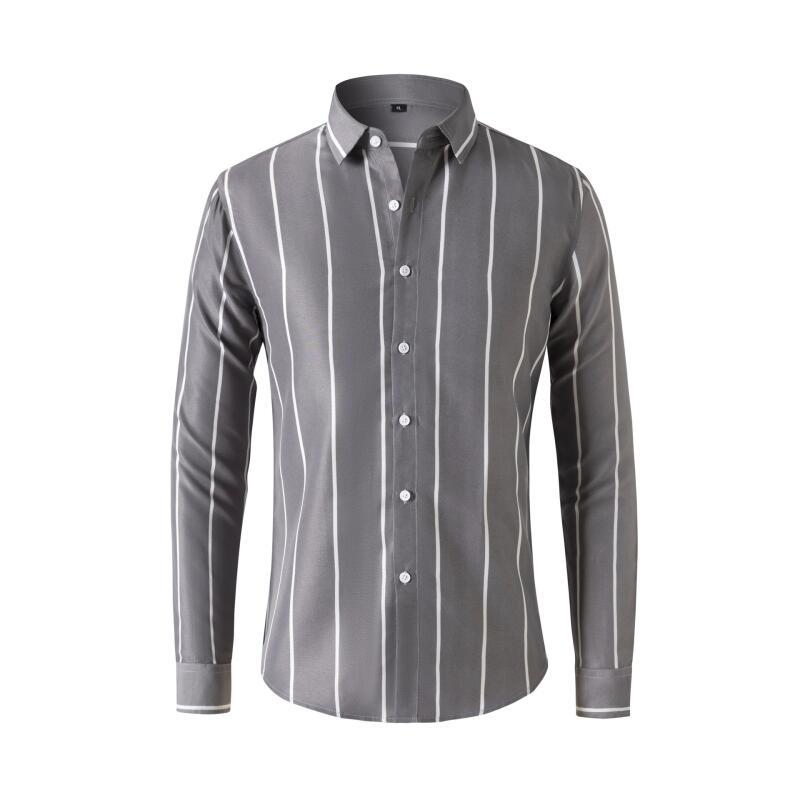 Men'S Fashion Clothing - Men's Striped Dress Shirt Long Sleeve
