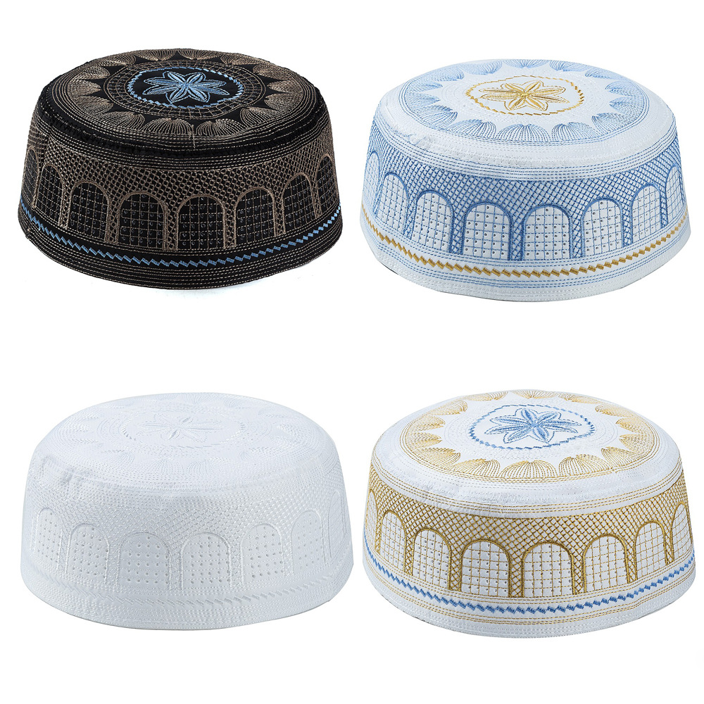 Mens Fashion Caps - Cotton Embroidery Muslim Men Prayer Caps