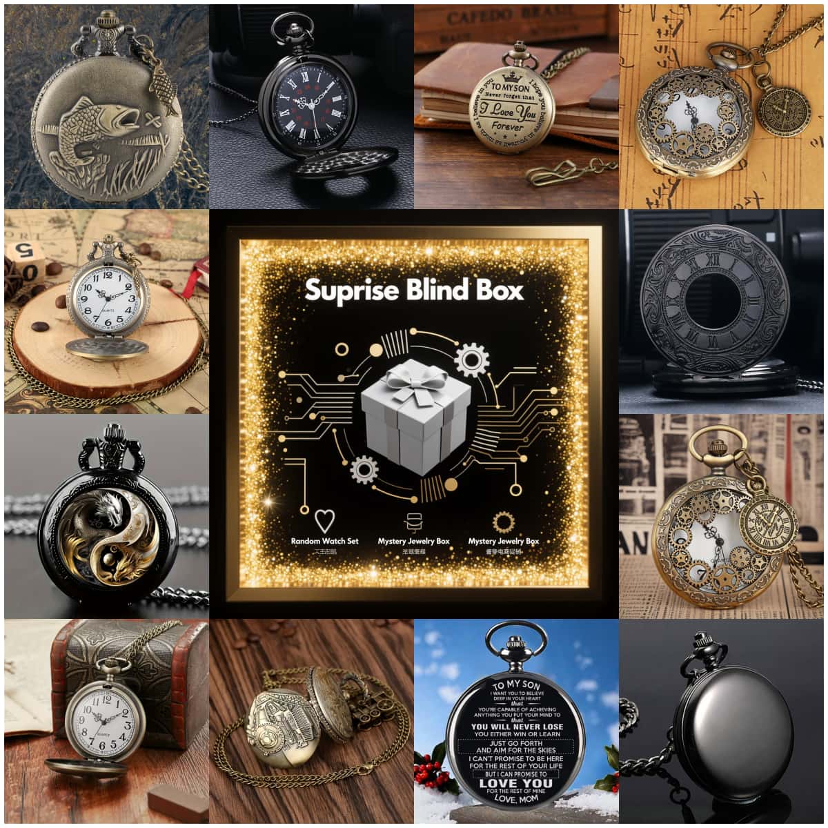 1PC Surprise Mystery Watch Bli - đánh giá và giá Mens Fashion Vintage