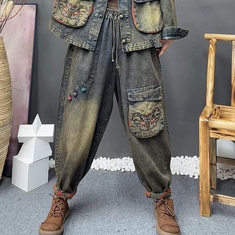 Retro Fashion Embroidered Cowb - đánh giá và giá Denim Jacket Vintage