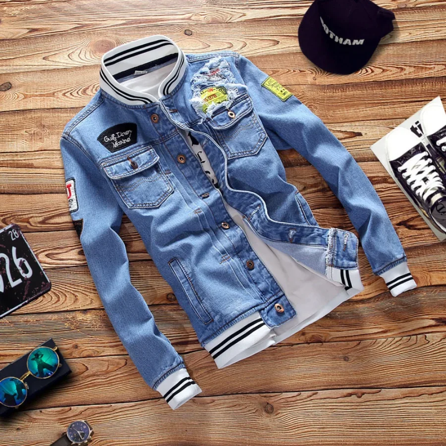 Mới 2022 Nam Áo Khoác Denim Th - đánh giá và giá Mens Fashion Denim Jacket