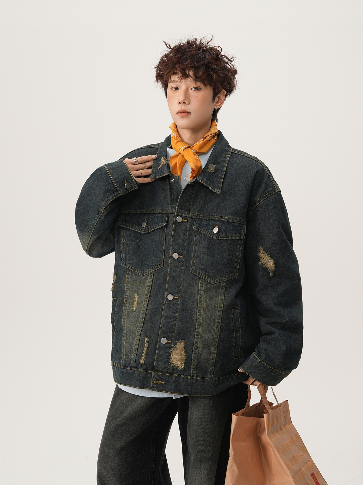 American High Street Ripped De - đánh giá và giá Denim Jacket Vintage