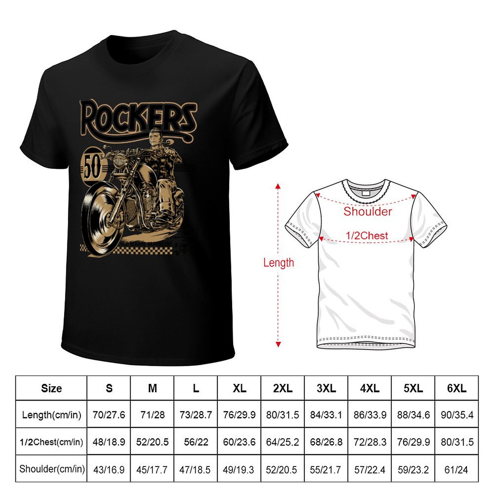 Rockers 50s T-Shirt Summer Fas - đánh giá và giá Mens Fashion In The 50S