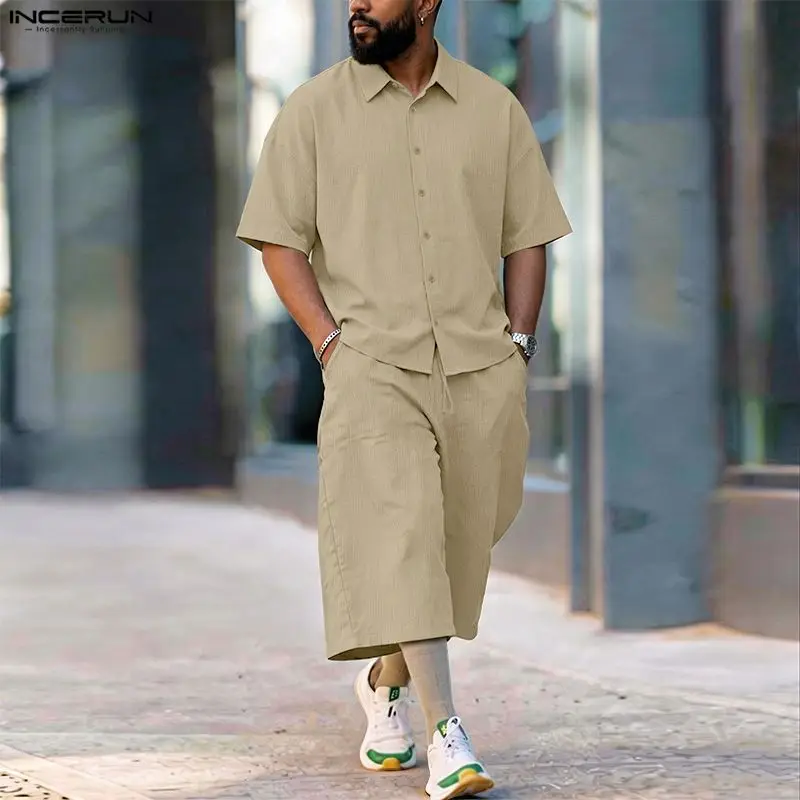 INCERUN Men's Sets Solid Lapel - đánh giá và giá Men'S Fashion For Summer 2026