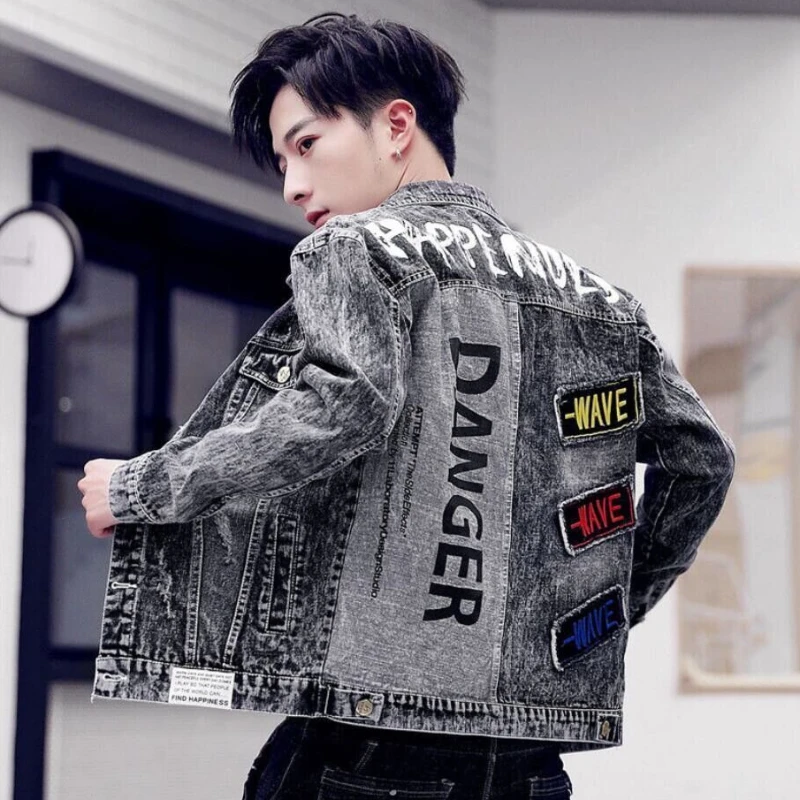 Button Hip Hop Casual Slim Sho - đánh giá và giá Mens Fashion Denim Jacket