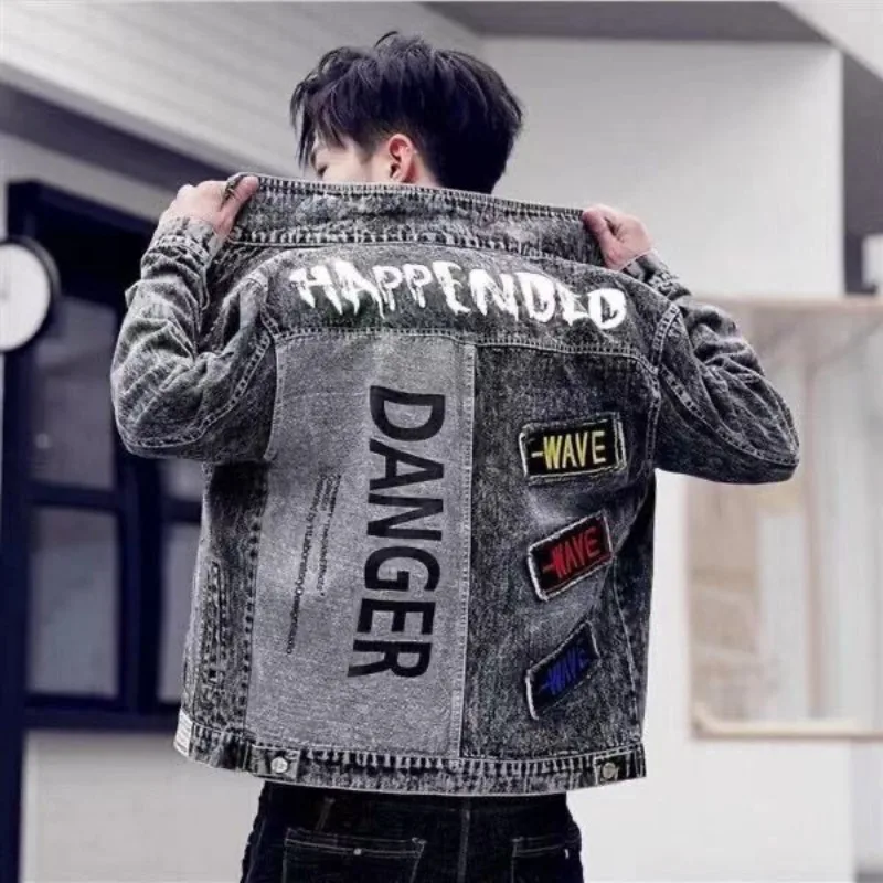 Button Hip Hop Casual Slim Sho - đánh giá và giá Mens Fashion Denim Jacket
