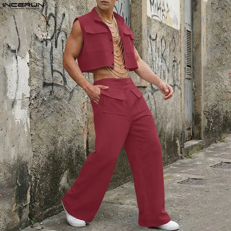 INCERUN Men Sets Solid Sleevel - đánh giá và giá Men'S Fashion Loose Pants