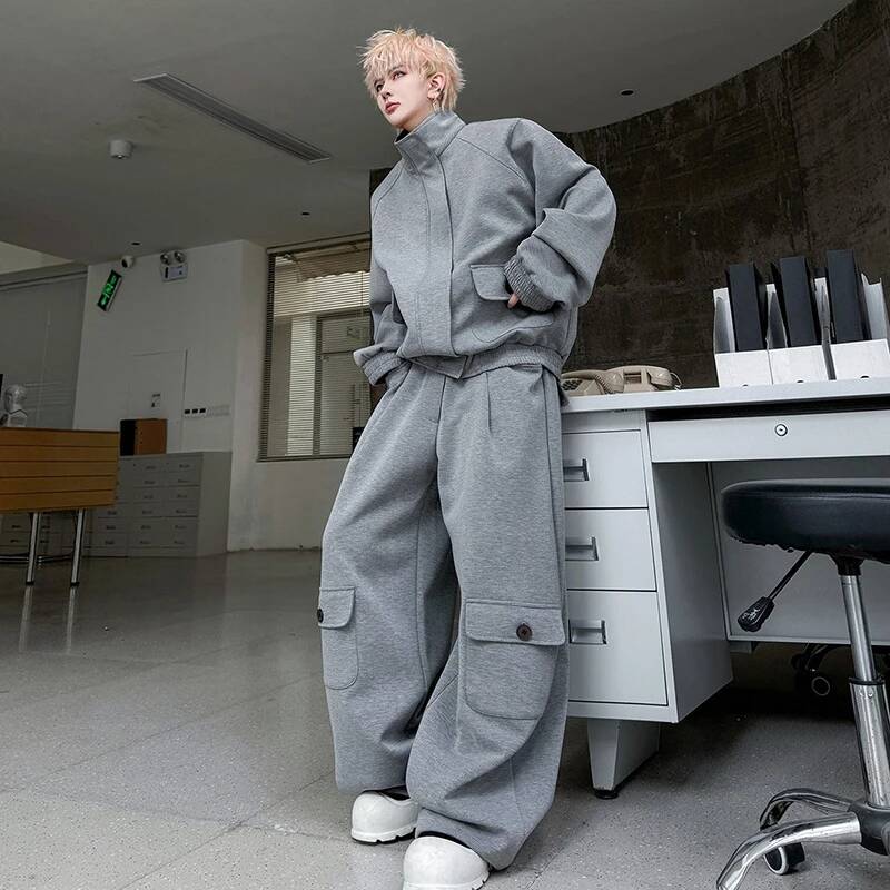 LUZHEN Color Cardigan 2026 PU  - đánh giá và giá Men'S Fashion Loose Pants
