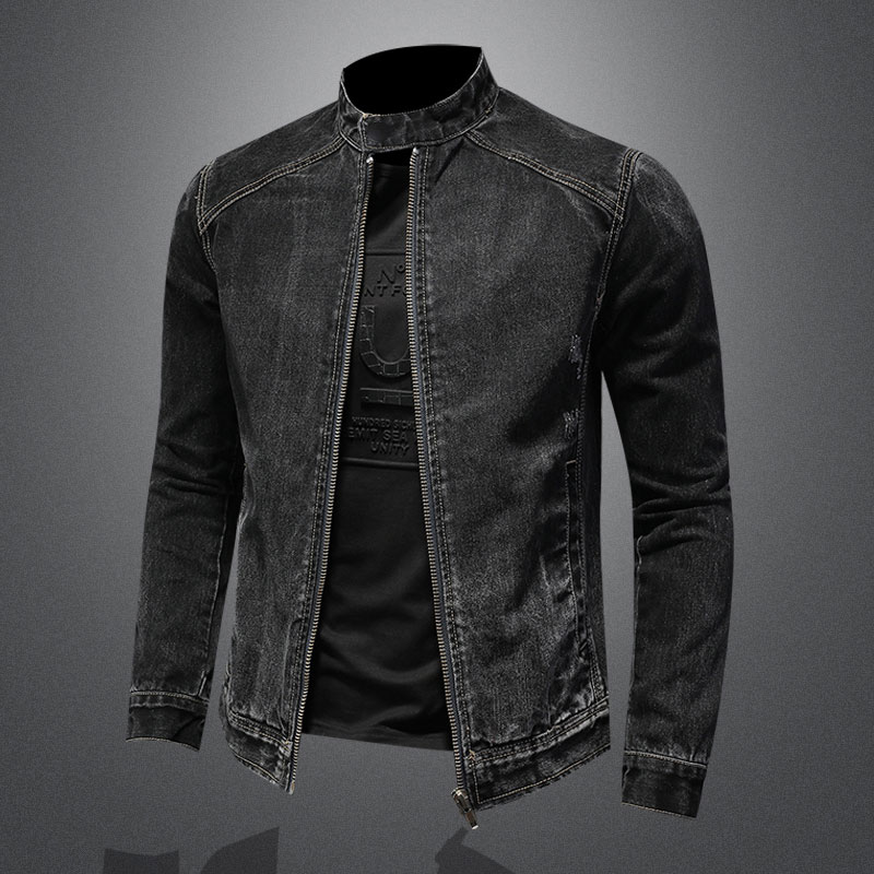Men Vintage Stand Collar Pilot - đánh giá và giá Mens Fashion Denim Jacket