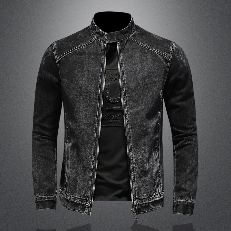 Men Vintage Stand Collar Pilot - đánh giá và giá Mens Fashion Denim Jacket