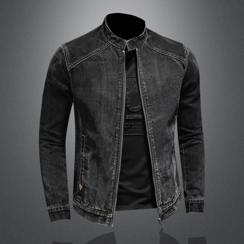 Men Vintage Stand Collar Pilot - đánh giá và giá Mens Fashion Denim Jacket