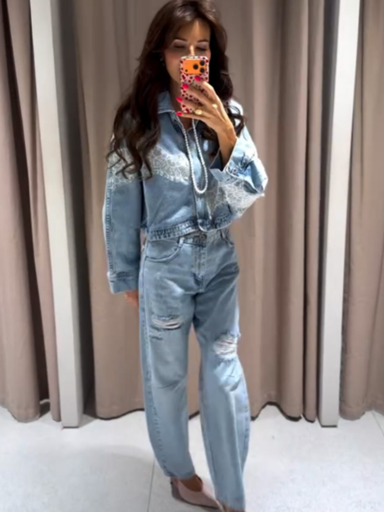 HH Spring Women Chic Single-br - đánh giá và giá Denim Jacket Vintage