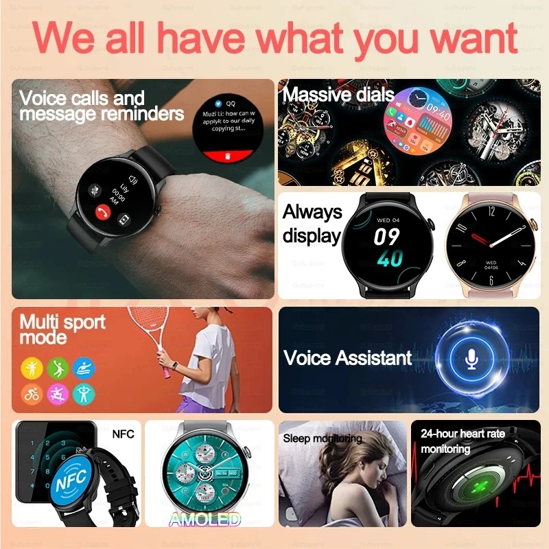 Women Smartwatch NFC AMOLED Sc - đánh giá và giá Men'S Fashion Zone