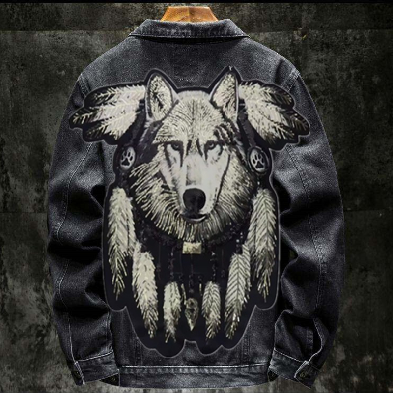America Vintage Heavy Wolf Emb - đánh giá và giá Mens Fashion Denim Jacket