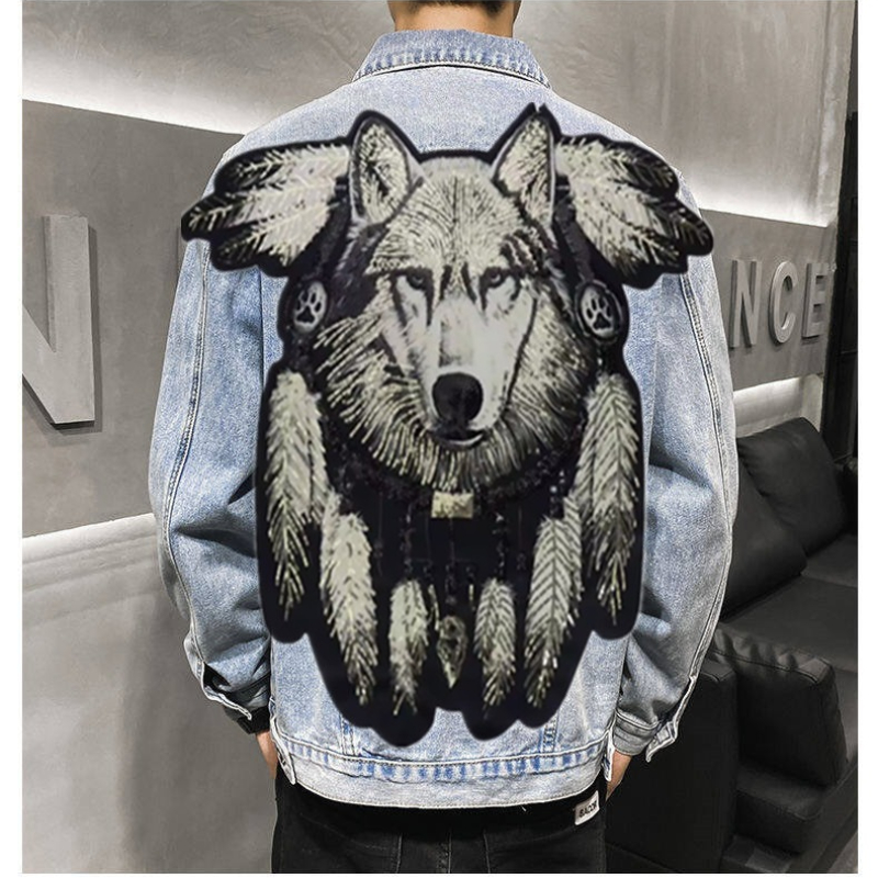 America Vintage Heavy Wolf Emb - đánh giá và giá Mens Fashion Denim Jacket