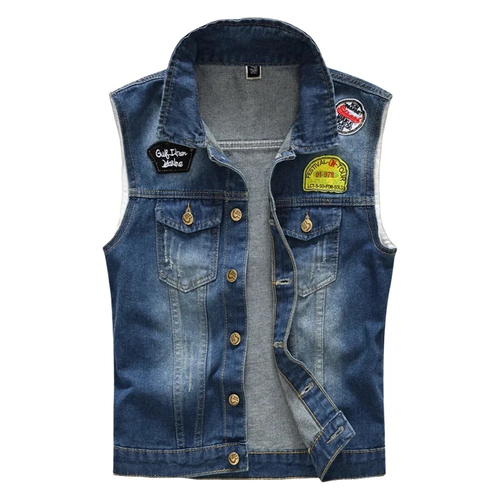 Spring Summber Men's Denim Ves - đánh giá và giá Mens Fashion Denim Jacket