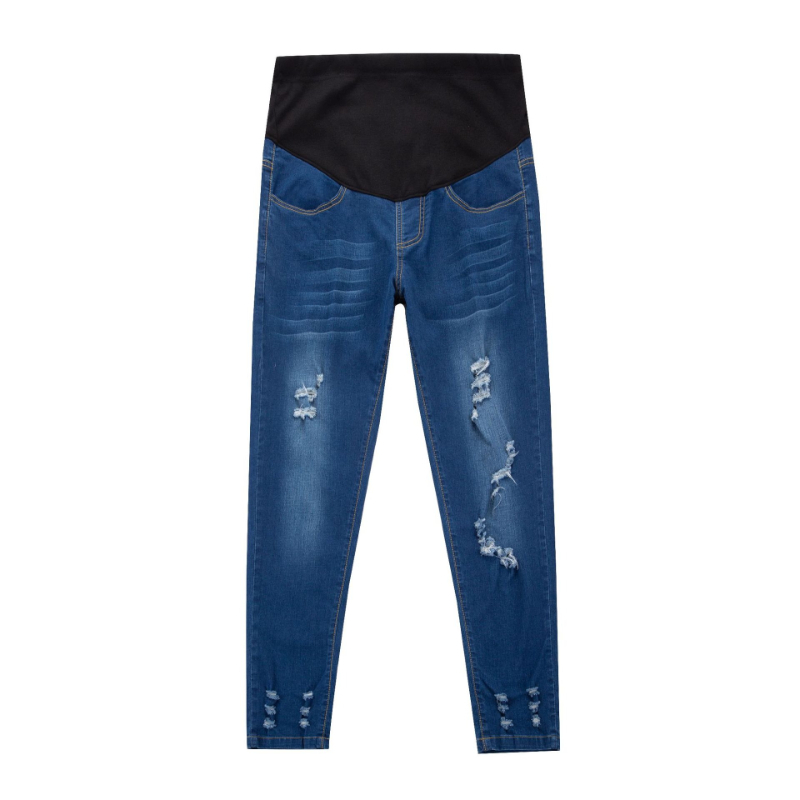 Hot Sale Cotton Denim Maternit - đánh giá và giá Skinny Jeans Ripped