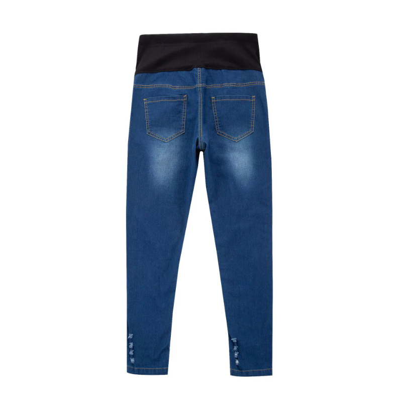 Hot Sale Cotton Denim Maternit - đánh giá và giá Skinny Jeans Ripped