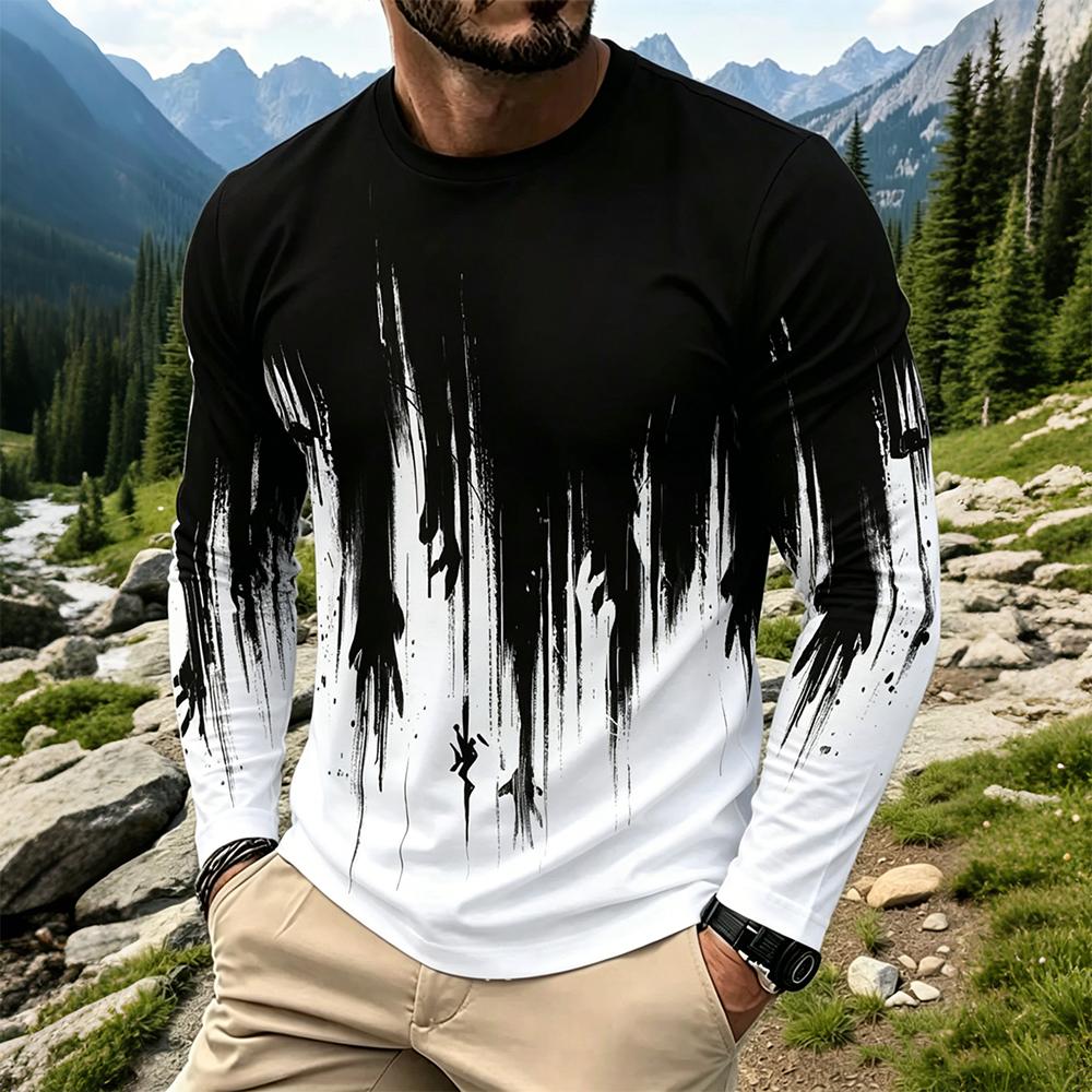 Men's Gradient Ink Splash Long - đánh giá và giá Mens Fashion Vintage