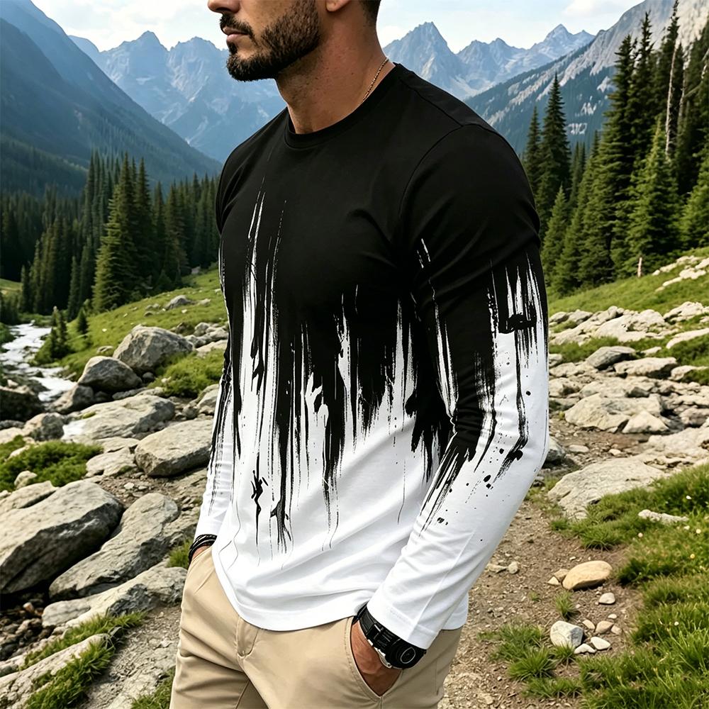 Men's Gradient Ink Splash Long - đánh giá và giá Mens Fashion Vintage