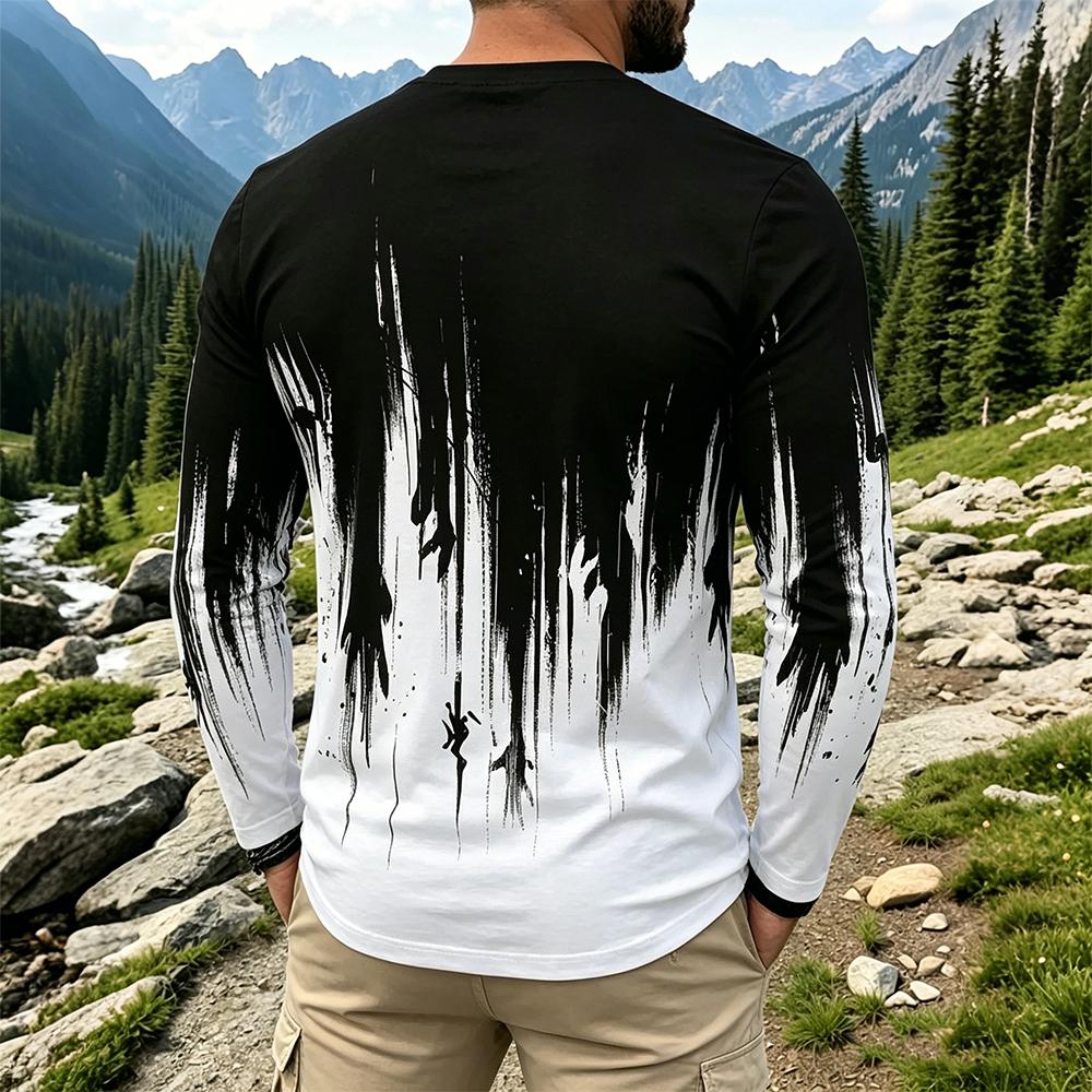 Men's Gradient Ink Splash Long - đánh giá và giá Mens Fashion Vintage
